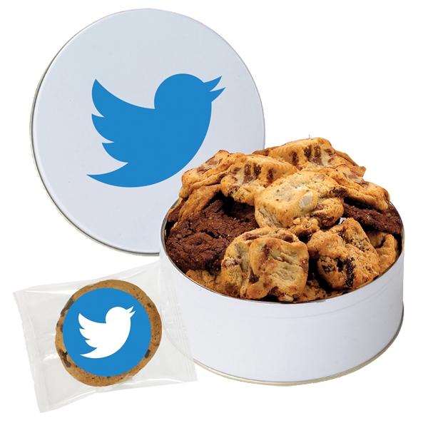 Extra-large tin filled with appx. 28 cookies; includes 1-color direct imprint... from ASI 71685 Midnite Snax®