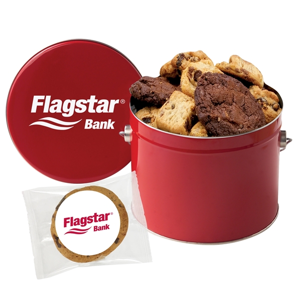 Half-gallon tin filled with 16 gourmet cookies. Cookies have a 2... from ASI 71685 Midnite Snax®
