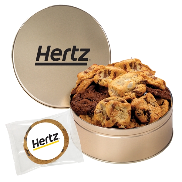 Extra-large tin filled with appx. 28 cookies; includes 1-color direct imprint... from ASI 71685 Midnite Snax®