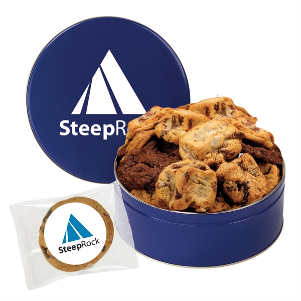 Extra-large tin filled with appx. 28 cookies; includes 1-color direct imprint... from ASI 71685 Midnite Snax®