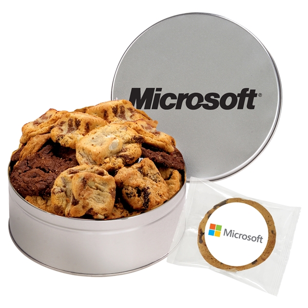 Large snack tin filled with 16 gourmet cookies... from ASI 71685 Midnite Snax®