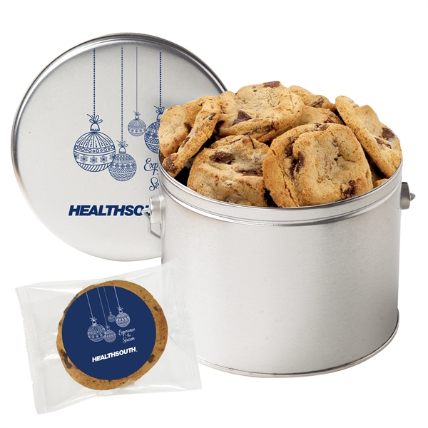 Half-gallon tin filled with 16 gourmet cookies. Cookies have a 2... from ASI 71685 Midnite Snax®
