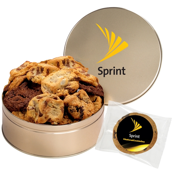 Large snack tin filled with 16 gourmet cookies... from ASI 71685 Midnite Snax®