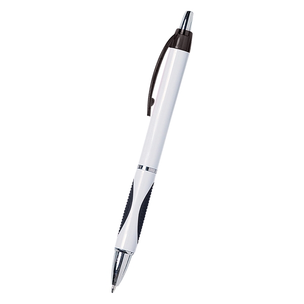 Sassy plunger action pen with rubber grip for writing comfort and... from ASI 61125 Hit Promotional Products / Hit®