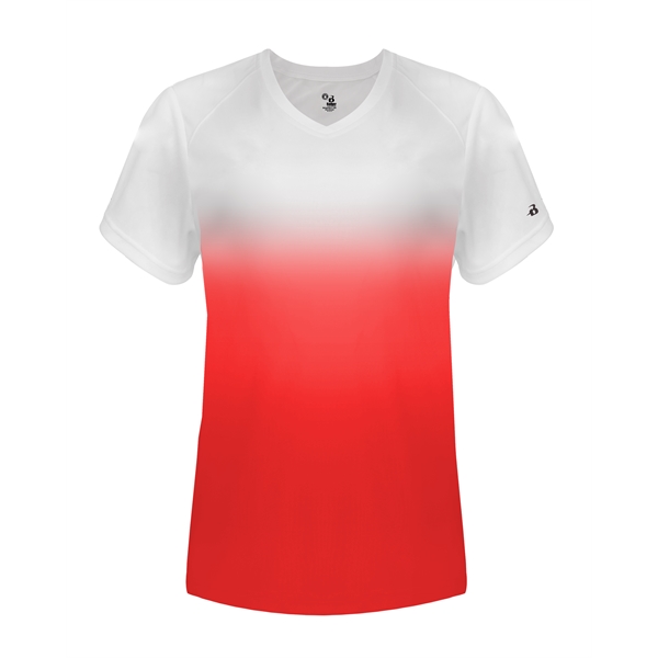 Ombre women's v-neck tee.... from ASI 37461 Augusta Sportswear