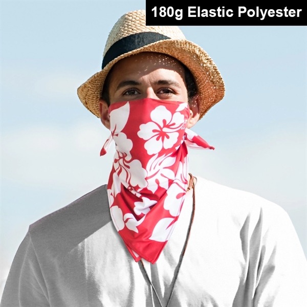 180G elastic polyester stretch bandana with full-color dye sublimated imprint. Free... from ASI 36558 Aprons, Etc.
