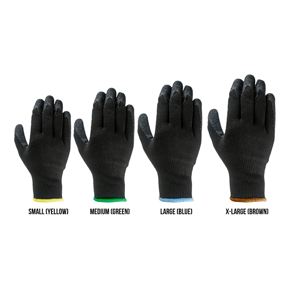 Breathable black knit gloves, cut, puncture & abrasion-resistant black rubber palm.... from ASI 62192 Illinois Glove Co / Honest Abe®
