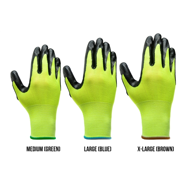 Hi-Viz palm dipped, cut, puncture and abrasion-resistant work gloves.... from ASI 62192 Illinois Glove Co / Honest Abe®