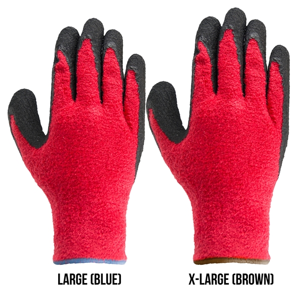 Red terry cloth palm dipped gloves, cut, puncture and abrasion-resistant black... from ASI 62192 Illinois Glove Co / Honest Abe®