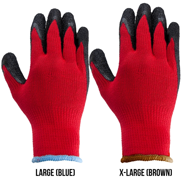 Breathable red knit gloves, cut, puncture & abrasion-resistant black rubber palm.... from ASI 62192 Illinois Glove Co / Honest Abe® Honest Abe Gloves