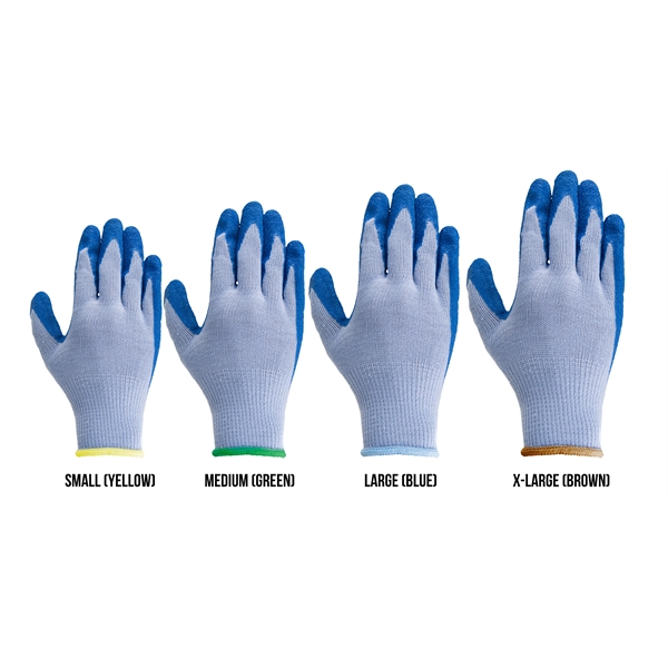 Breathable gray knit gloves, cut, puncture and abrasion-resistant blue rubber palm.... from ASI 62192 Illinois Glove Co / Honest Abe®