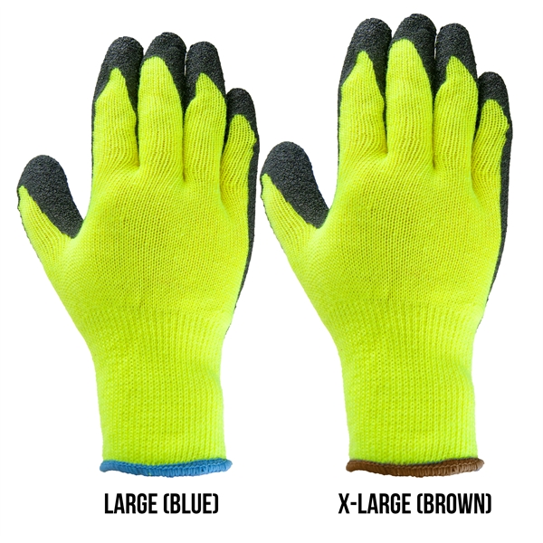 Breathable Hi-Viz knit gloves, cut, puncture & abrasion-resistant black rubber palm.... from ASI 62192 Illinois Glove Co / Honest Abe®