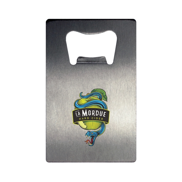 Stainless steel constructed credit card shaped bottle opener... from ASI 99030 Zipline / Zipline®