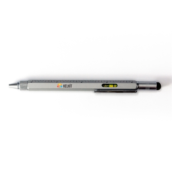 5-in-1 tool featuring twist-action ballpoint pen, metal grip, spirit level, 3"... from ASI 99030 Zipline / Zipline®