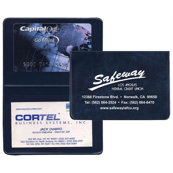 Executive Vinyl Fold Over Card Cases with Two Clear Pockets... from ASI 83770 Royal Industries / The Royal Line