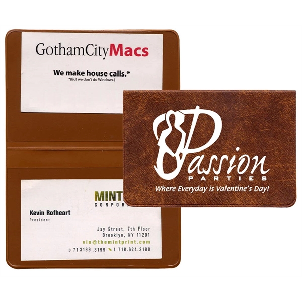 Executive Vinyl Fold Over Card Cases with Two Clear Pockets... from ASI 83770 Royal Industries / The Royal Line