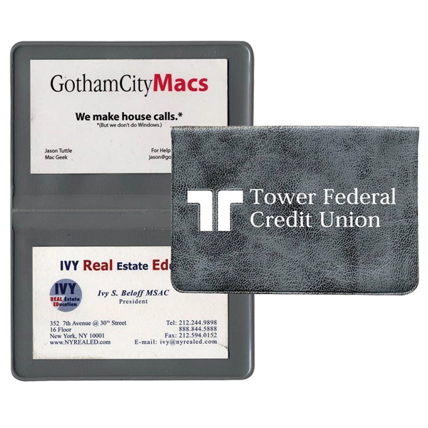 Executive Vinyl Fold Over Card Cases with Two Clear Pockets... from ASI 83770 Royal Industries / The Royal Line