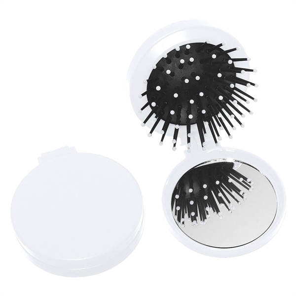 Two in one kit, features a brush and shatter resistant mirror.... from ASI 61125 Hit Promotional Products / Hit®