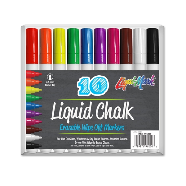 10 Pack Chalk Marker Set - Assorted Colors... from ASI 67675 Liqui-Mark Corp