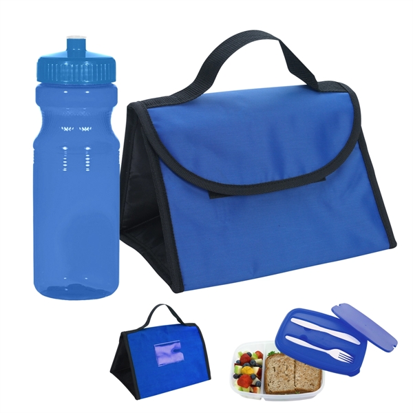 Lunch bag and container with matching lid, clear 18 oz bottle... from ASI 61125 Hit Promotional Products / Hit®