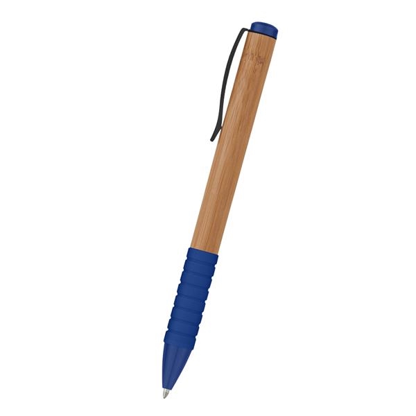 Bamboo design twist action pen with rubber grip for writing comfort... from ASI 61125 Hit Promotional Products / Hit®