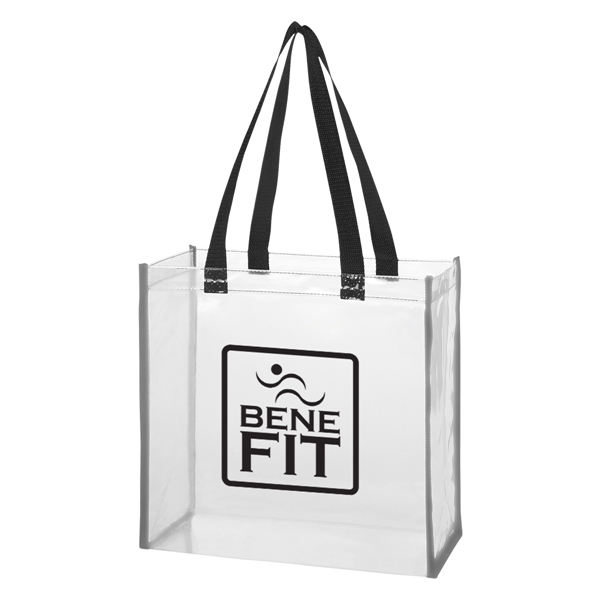 Clear PVC tote bag with a 6" gusset and patented reflective... from ASI 61125 Hit Promotional Products / Hit®