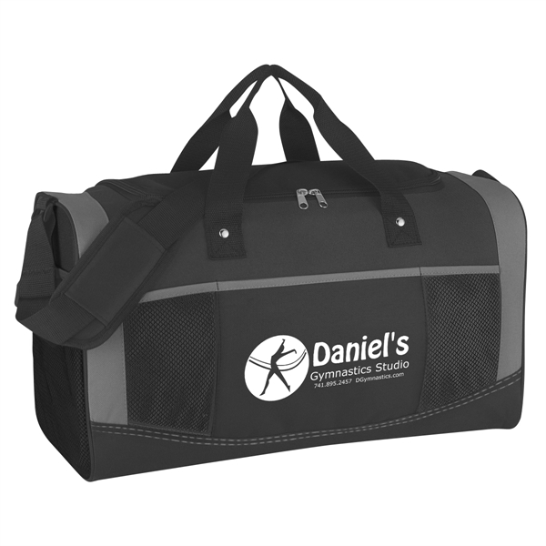 Polyester duffel bag with web carrying handles and adjustable shoulder strap.... from ASI 61125 Hit Promotional Products / Hit®