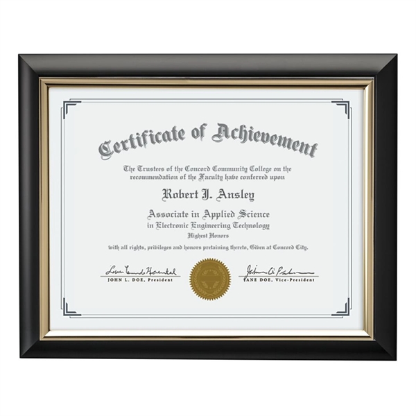 The Trent Certificate Frame's sleek design features high-gloss rosewood or ebony... from ASI 84592 St Regis Group / St Regis