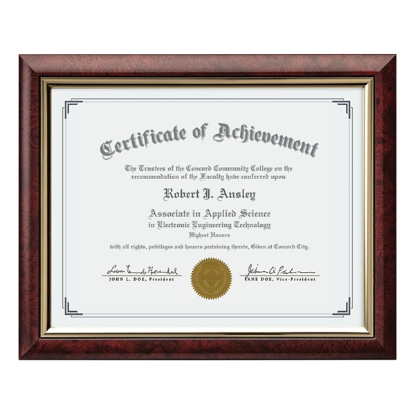 The Trent Certificate Frame's sleek design features high-gloss rosewood or ebony... from ASI 84592 St Regis Group / St Regis