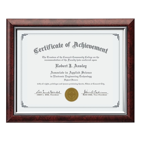 The Trent Certificate Frame's sleek design features high-gloss rosewood or ebony... from ASI 84592 St Regis Group / St Regis