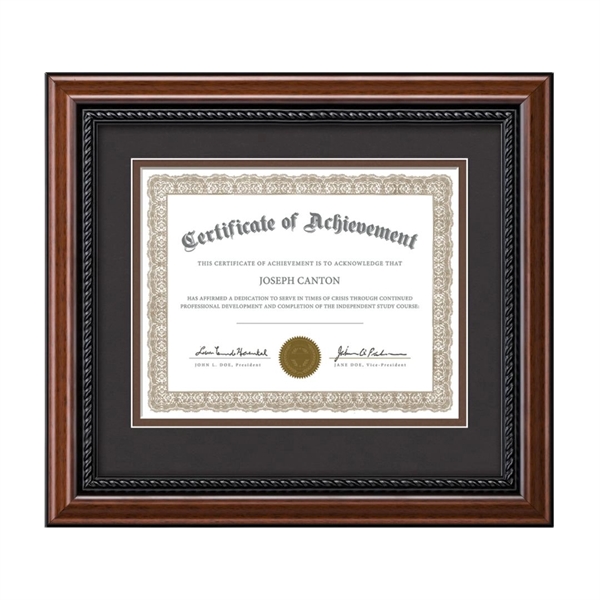 The rich mahogany finish of the Weyden certificate wood frame is... from ASI 84592 St Regis Group / St Regis