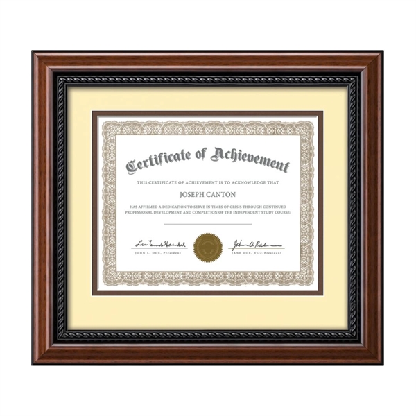 The rich mahogany finish of the Weyden certificate wood frame is... from ASI 84592 St Regis Group / St Regis