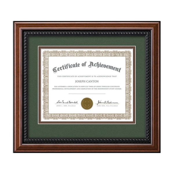 The rich mahogany finish of the Weyden certificate wood frame is... from ASI 84592 St Regis Group / St Regis