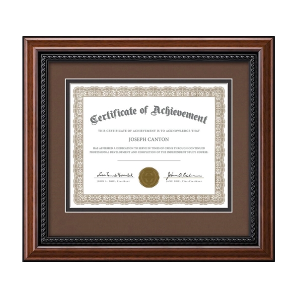 The rich mahogany finish of the Weyden certificate wood frame is... from ASI 84592 St Regis Group / St Regis