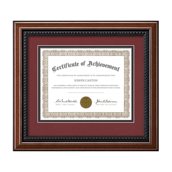 The rich mahogany finish of the Weyden certificate wood frame is... from ASI 84592 St Regis Group / St Regis