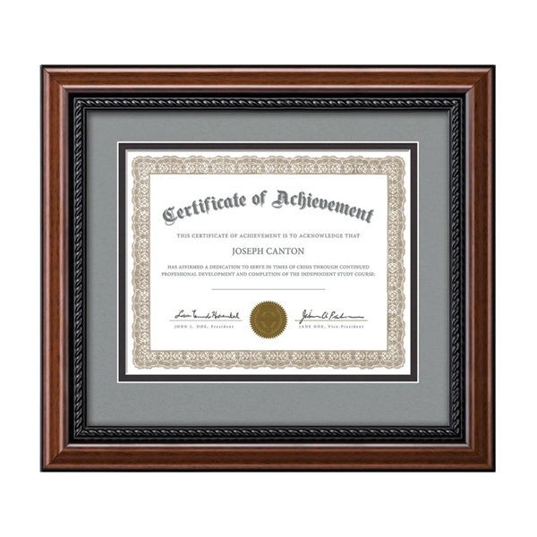 The rich mahogany finish of the Weyden certificate wood frame is... from ASI 84592 St Regis Group / St Regis