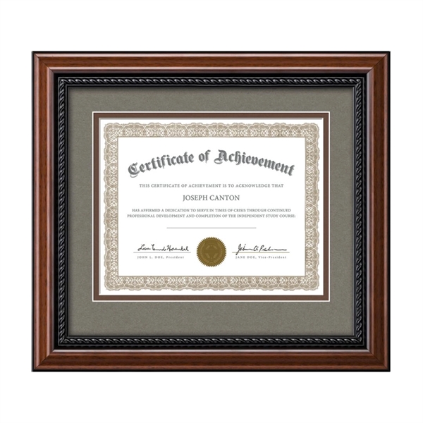 The rich mahogany finish of the Weyden certificate wood frame is... from ASI 84592 St Regis Group / St Regis