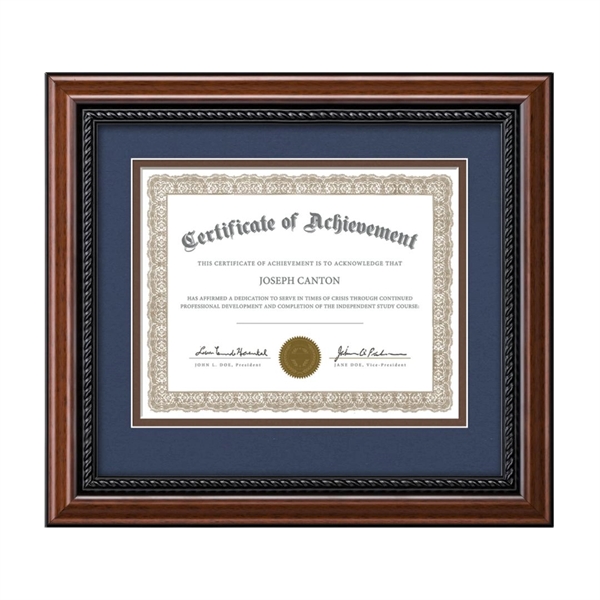The rich mahogany finish of the Weyden certificate wood frame is... from ASI 84592 St Regis Group / St Regis