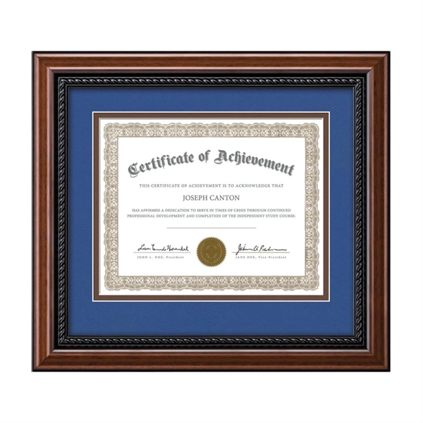 The rich mahogany finish of the Weyden certificate wood frame is... from ASI 84592 St Regis Group / St Regis