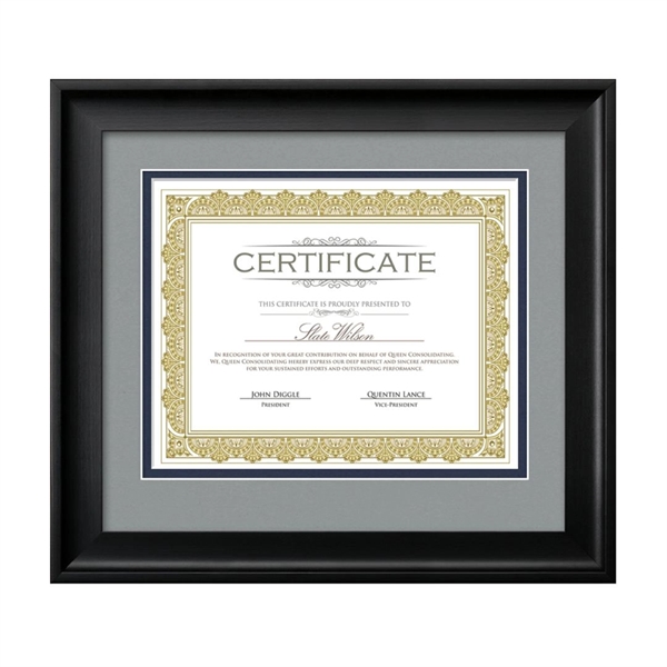 The Fleetwood certificate frame features a grey double matte with a... from ASI 84592 St Regis Group / St Regis