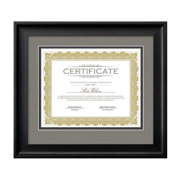 The Fleetwood certificate frame features a grey double matte with a... from ASI 84592 St Regis Group / St Regis