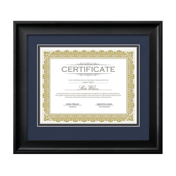 The Fleetwood certificate frame features a grey double matte with a... from ASI 84592 St Regis Group / St Regis