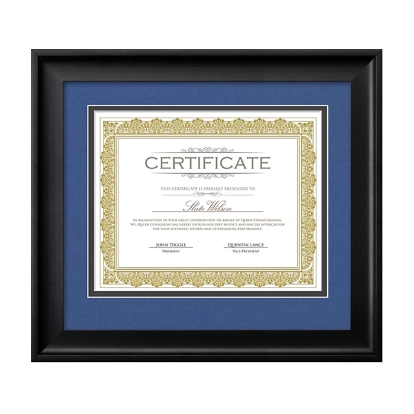 The Fleetwood certificate frame features a grey double matte with a... from ASI 84592 St Regis Group / St Regis