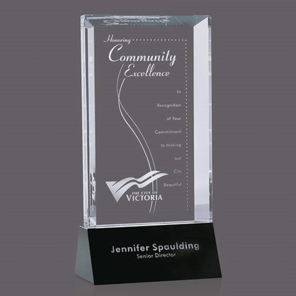 Optical crystal rectangular award on a complimenting black base.... from ASI 84592 St Regis Group / St Regis