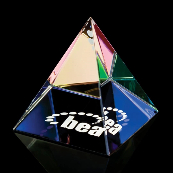 Colored Pyramid - Optical Award, size 2 1/2" x 2 1/2".... from ASI 84592 St Regis Group