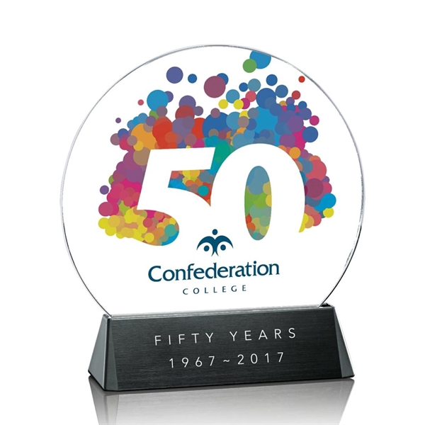 Circle award on a black aluminum base.... from ASI 84592 St Regis Group / St Regis