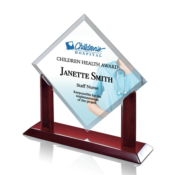 Diamond shape award on a piano finished base.... from ASI 84592 St Regis Group / St Regis