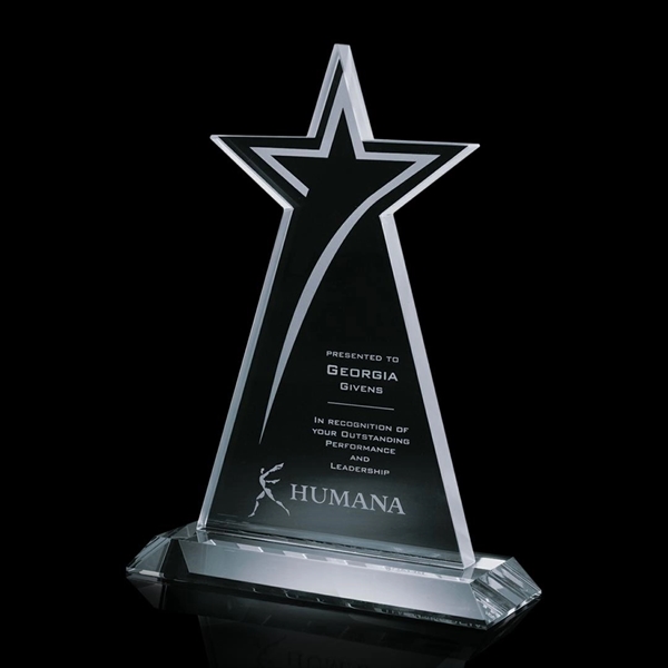 Optical crystal star top shaped award completed with a star design.... from ASI 84592 St Regis Group / St Regis