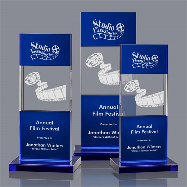 A sharply contrasting award, the Basilia intersects deep blue crystal with... from ASI 84592 St Regis Group / St Regis