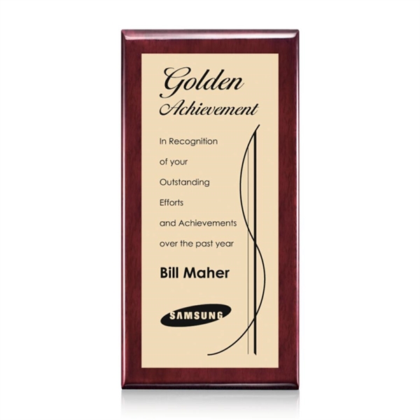 High gloss piano finish wall plaque in rosewood with a Everett/Gold... from ASI 84592 St Regis Group / St Regis